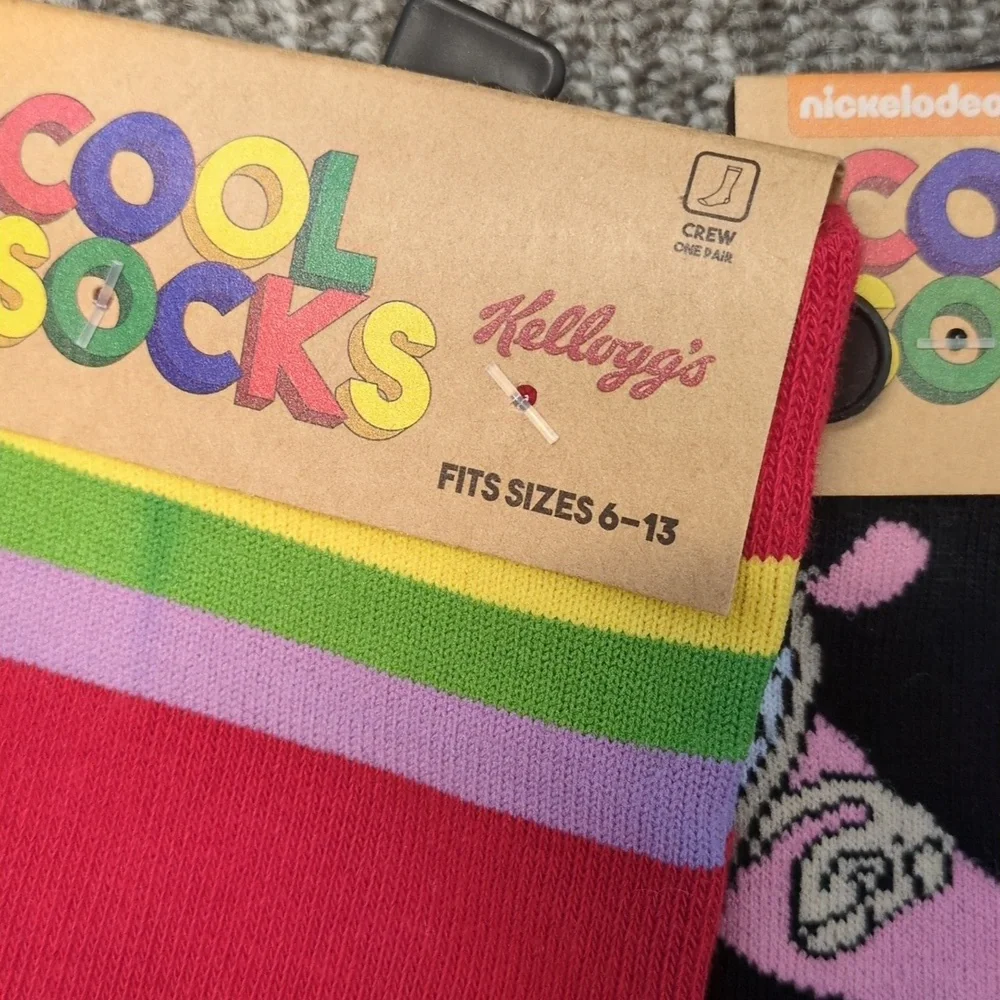 Kellog's Silly Pop Tarts Colorful Spongebob Men's Socks‎ Bundle
